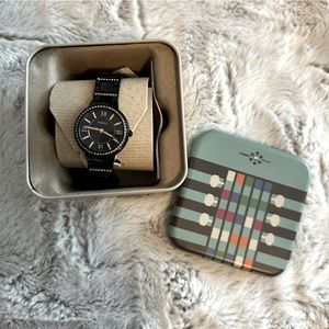 Women’s Fossil ES3610 Watch • Black Stainless Steel Rose Gold Aluminum. NWT